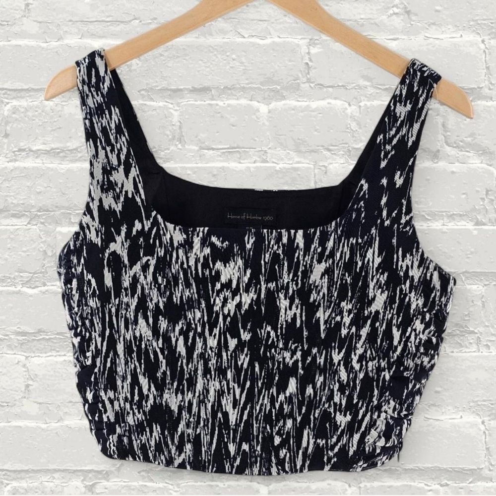 House of Harlow 1960 Lined Black & White Cropped Tank Top